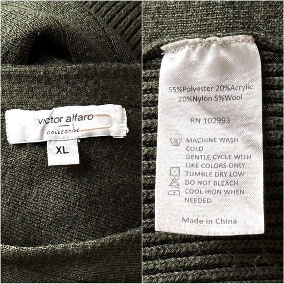 VICTOR ALFARO Rib Knit Off Shoulder Long Sleeve Midi Side Slit Sweater Dress XL - Picture 6 of 8